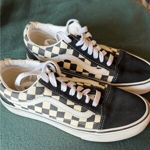 Vans Checkerboard Old Skool Sneakers in Black & White